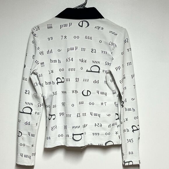 Rayure Paris France funky white with black printed symbol jacket Sz 44 10-12 US - Picture 2 of 6